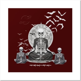 Meditating Skeleton Posters and Art